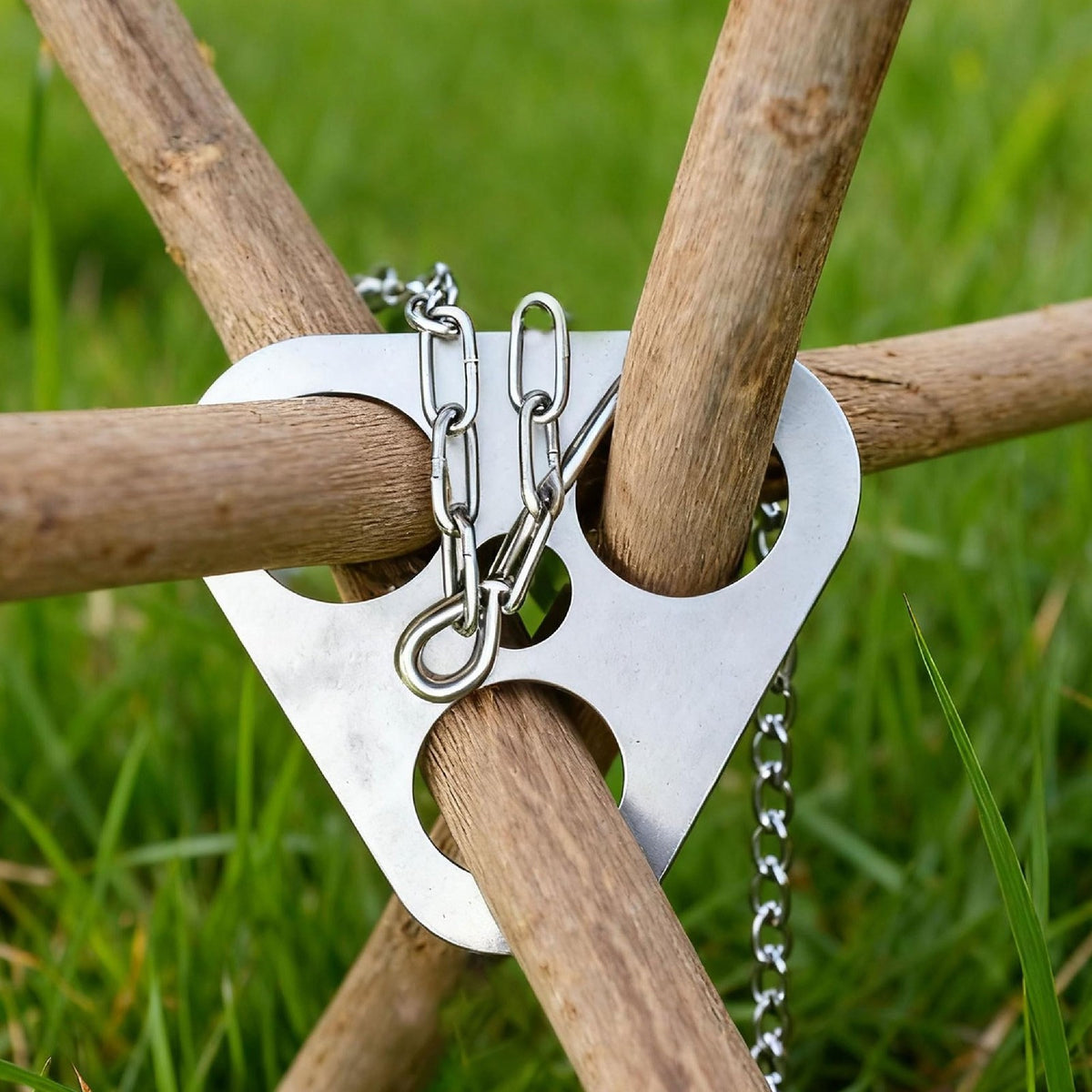 Stainless Steel Camping Tripod Plate for Outdoor Cooking and Fire Pit Support