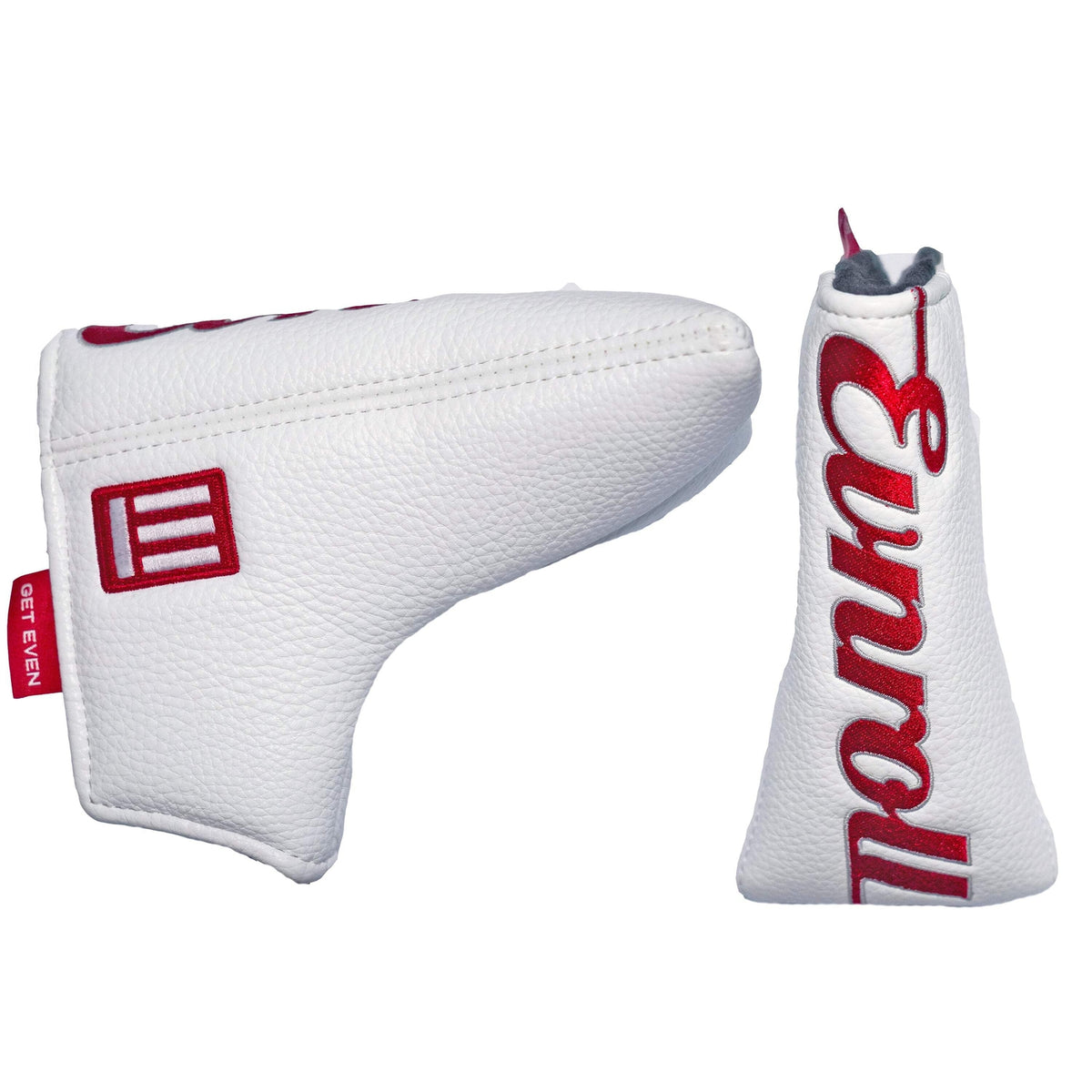 Golf Putter Blade Cover - Evnroll Script White Headcover