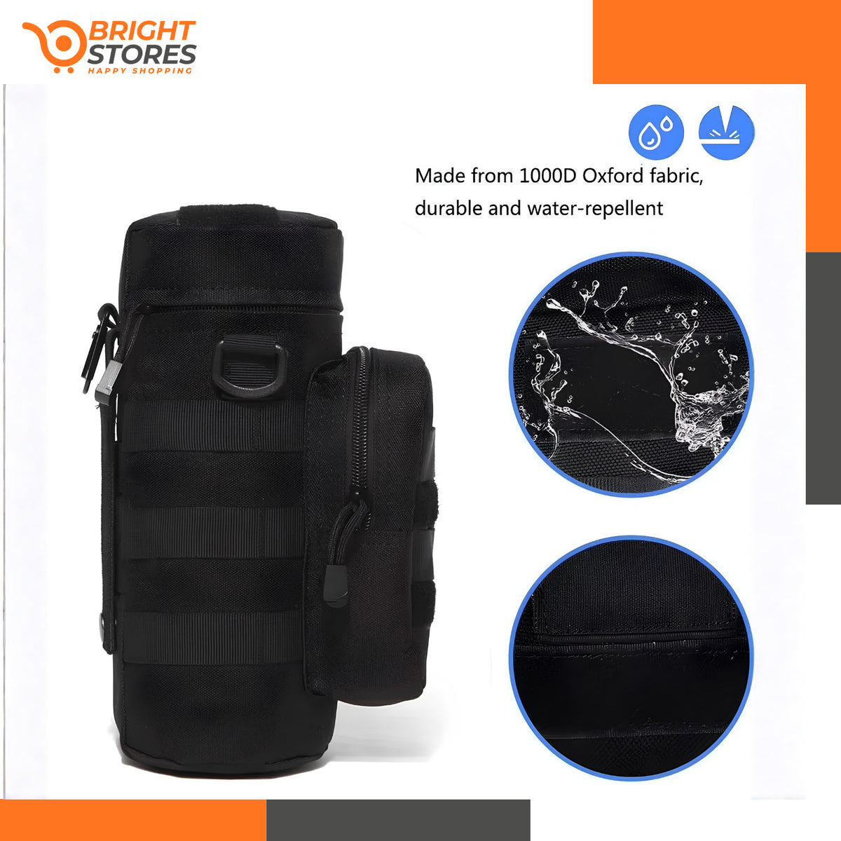 Tactical MOLLE Water Bottle Pouch Holder for Camping Hiking Outdoor Gear