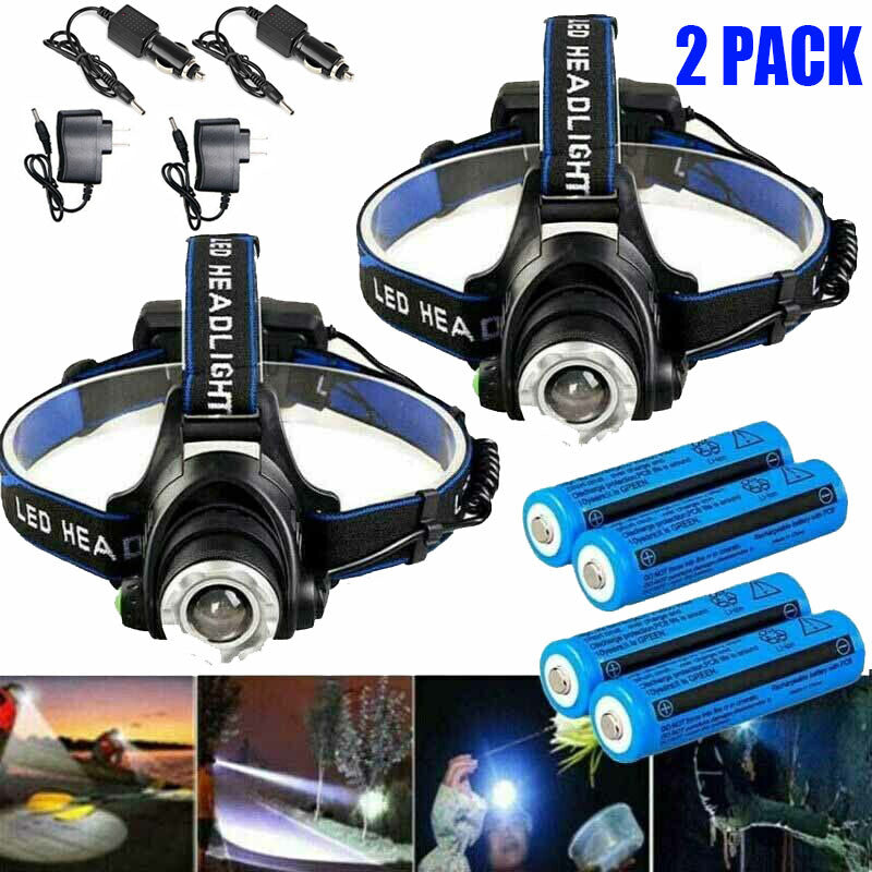 Rechargeable Waterproof LED Headlamp for Camping, Hiking, Fishing