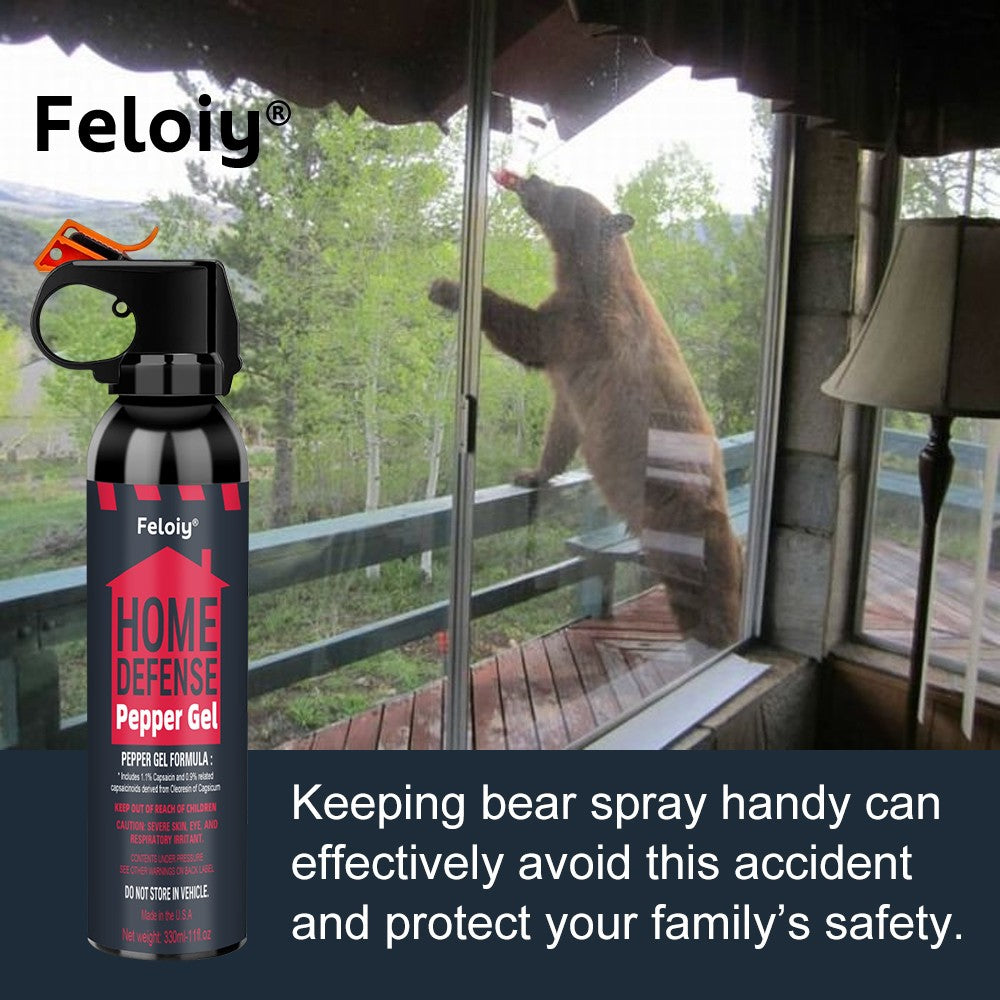 Bear Spray Gel 11oz Personal Defense with 30ft Range and Quick Discharge