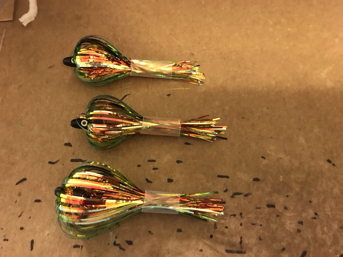 Double UV Salmon Trolling Fly Pack 4-Inch Unrigged for Fishing