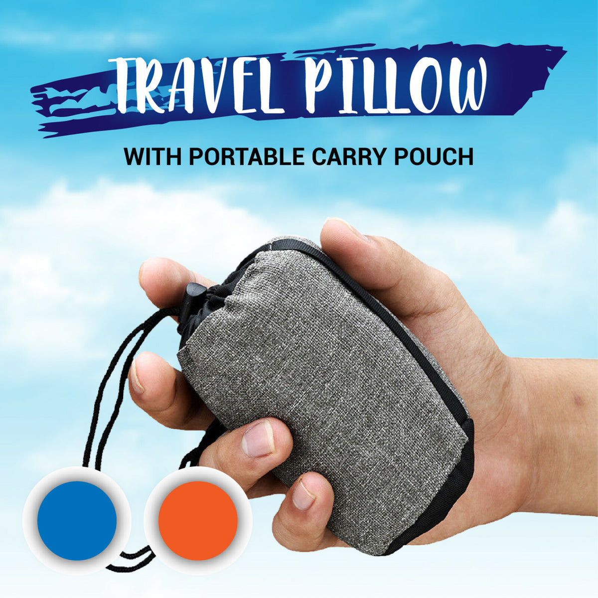 Inflatable Travel Pillow Neck Support Cushion Compact Portable Head Rest