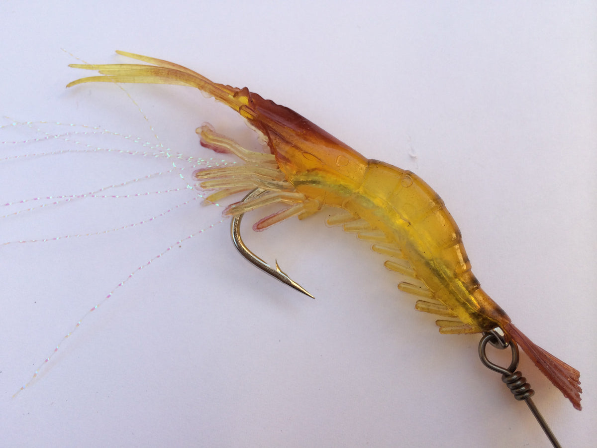 Giant Live Shrimp Fishing Lure Set with Hooks - 4 Inch Soft Silicone Baits for Bass