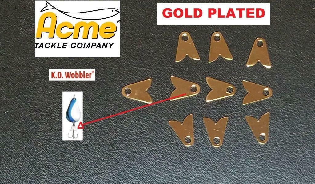 Gold Plated Fishing Lure Flipper Teasers - 10 Pack Replacement Parts