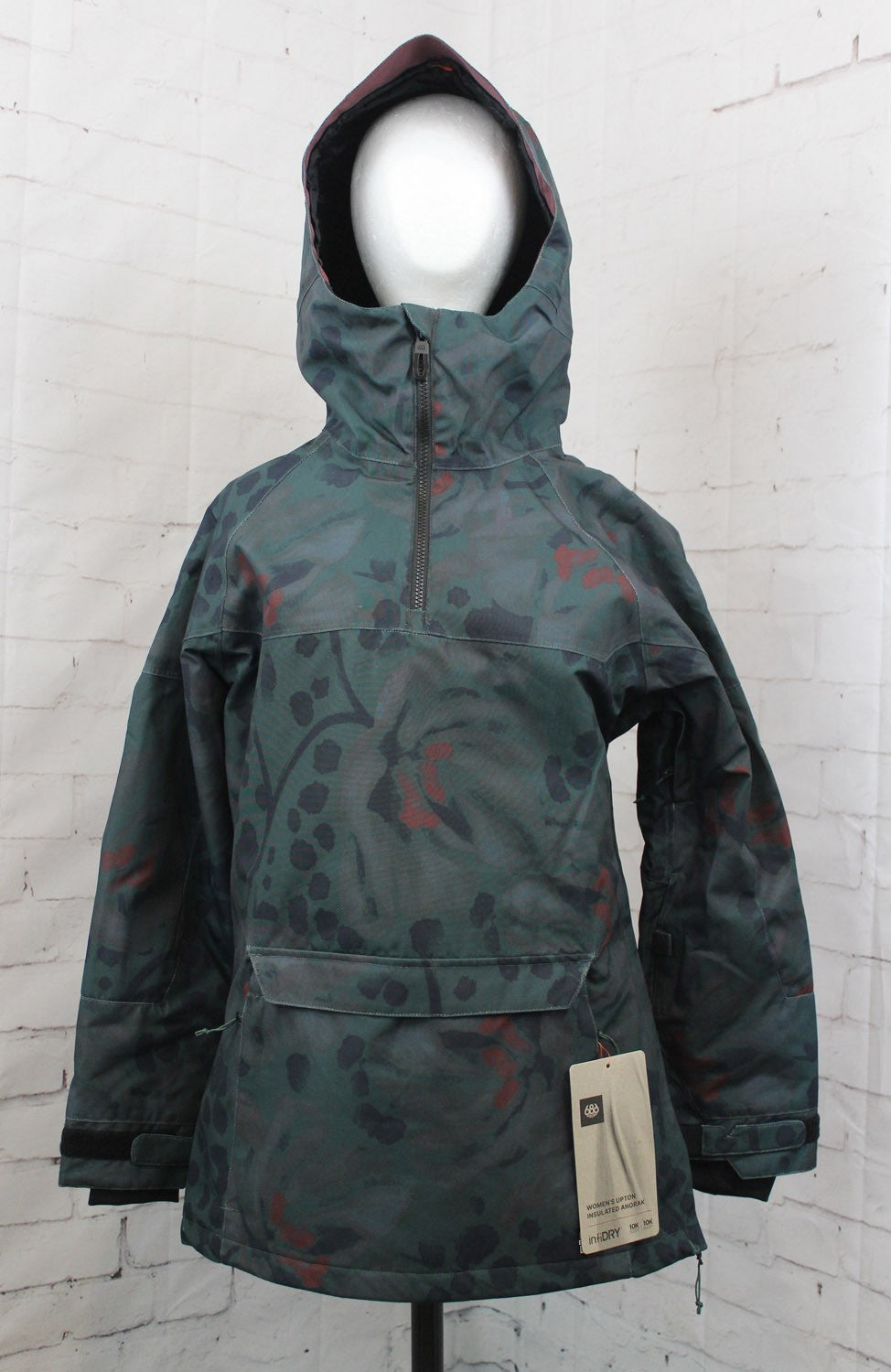 Women's Insulated Snow Jacket - Cypress Green Bloom, XS, Waterproof & Breathable