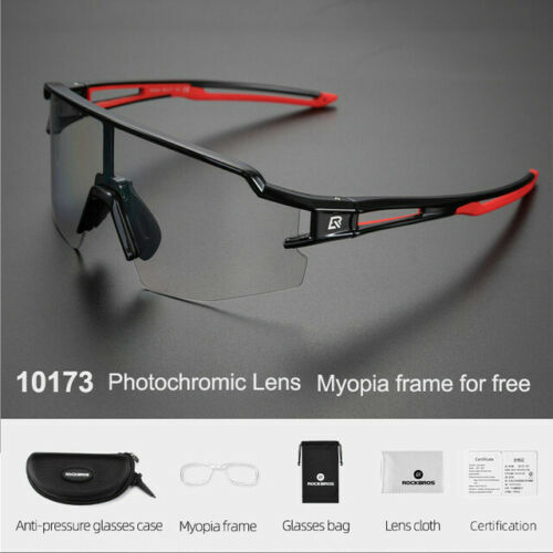 Photochromic Cycling Sunglasses with Polarized UV 400 Protection - Lightweight Full Frame Eyewear