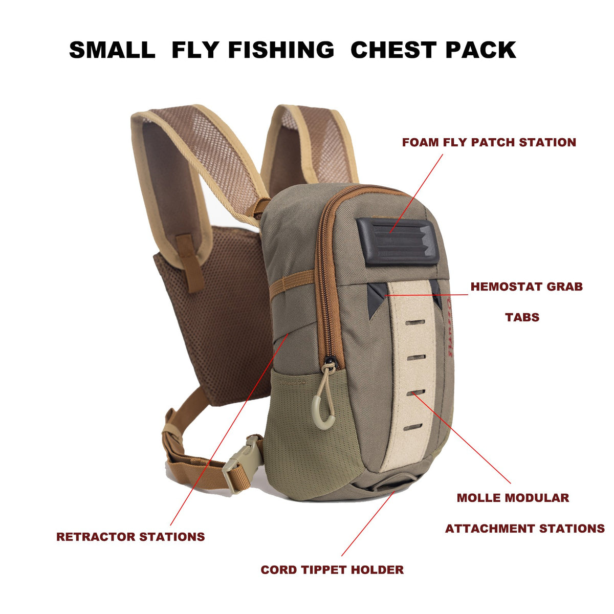 Fly Fishing Chest Pack Ultralight Micro Vest Bag - Durable Line Pouch