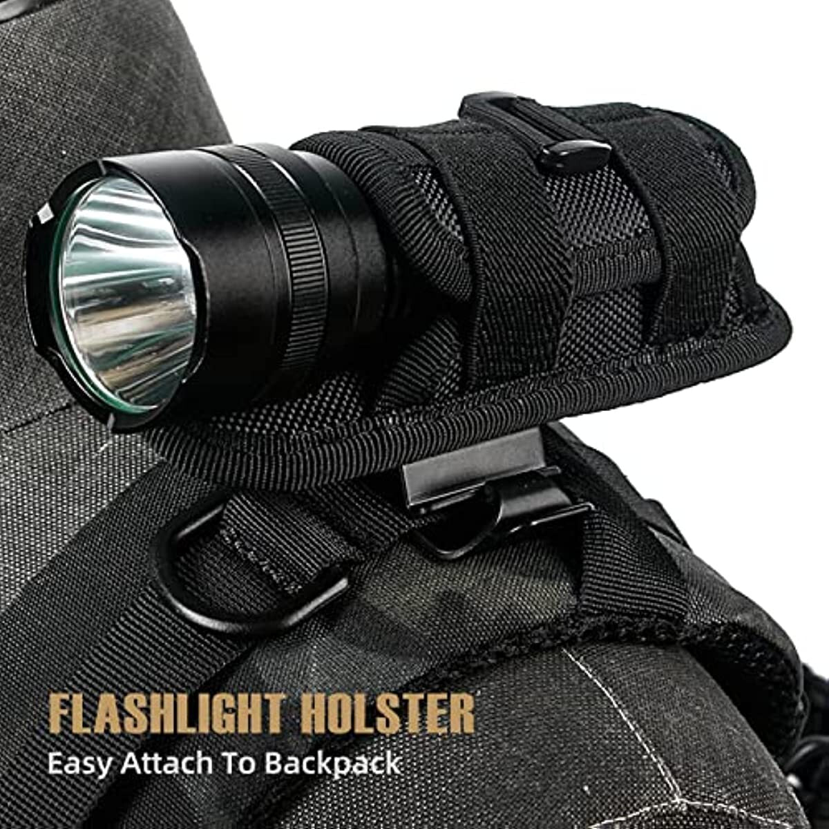 Tactical Flashlight Holster with Rotatable 360° Clip Belt Pouch for Outdoor Use
