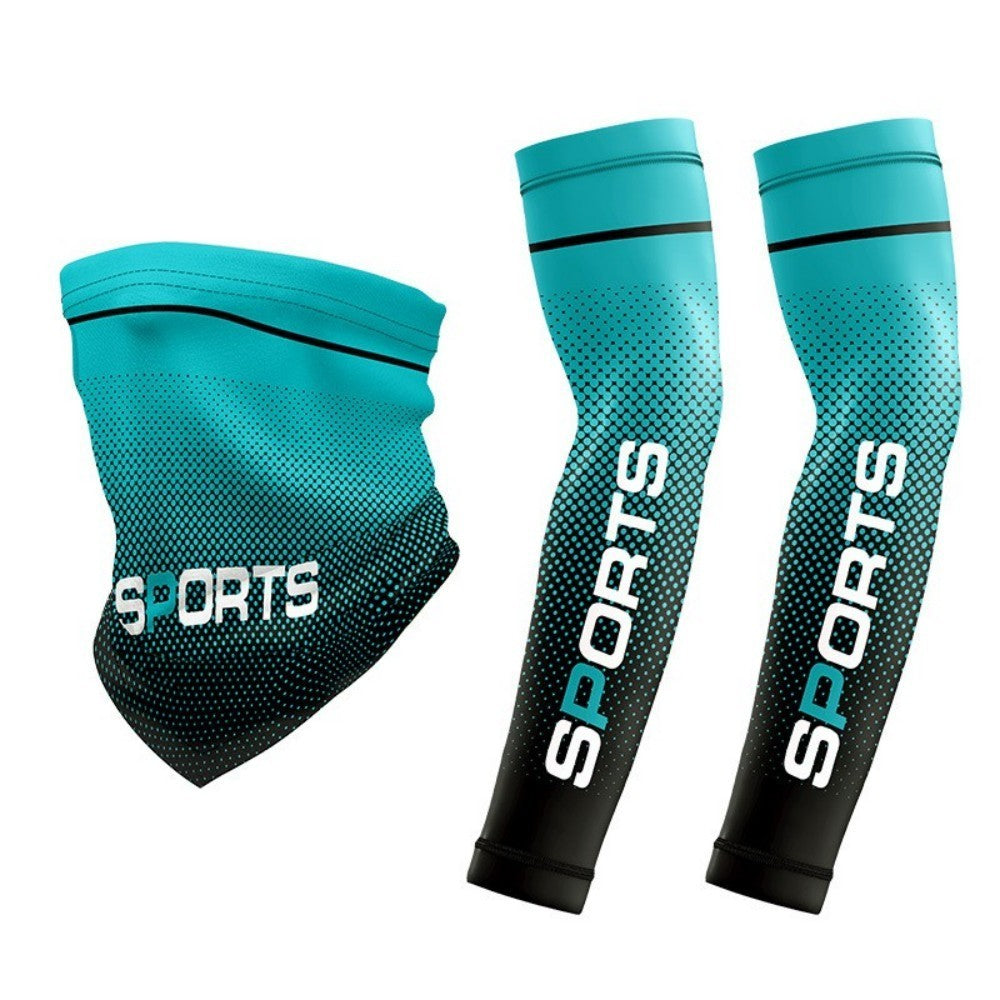 Breathable UV Sun Protection Cooling Arm Sleeves & Face Mask Set
