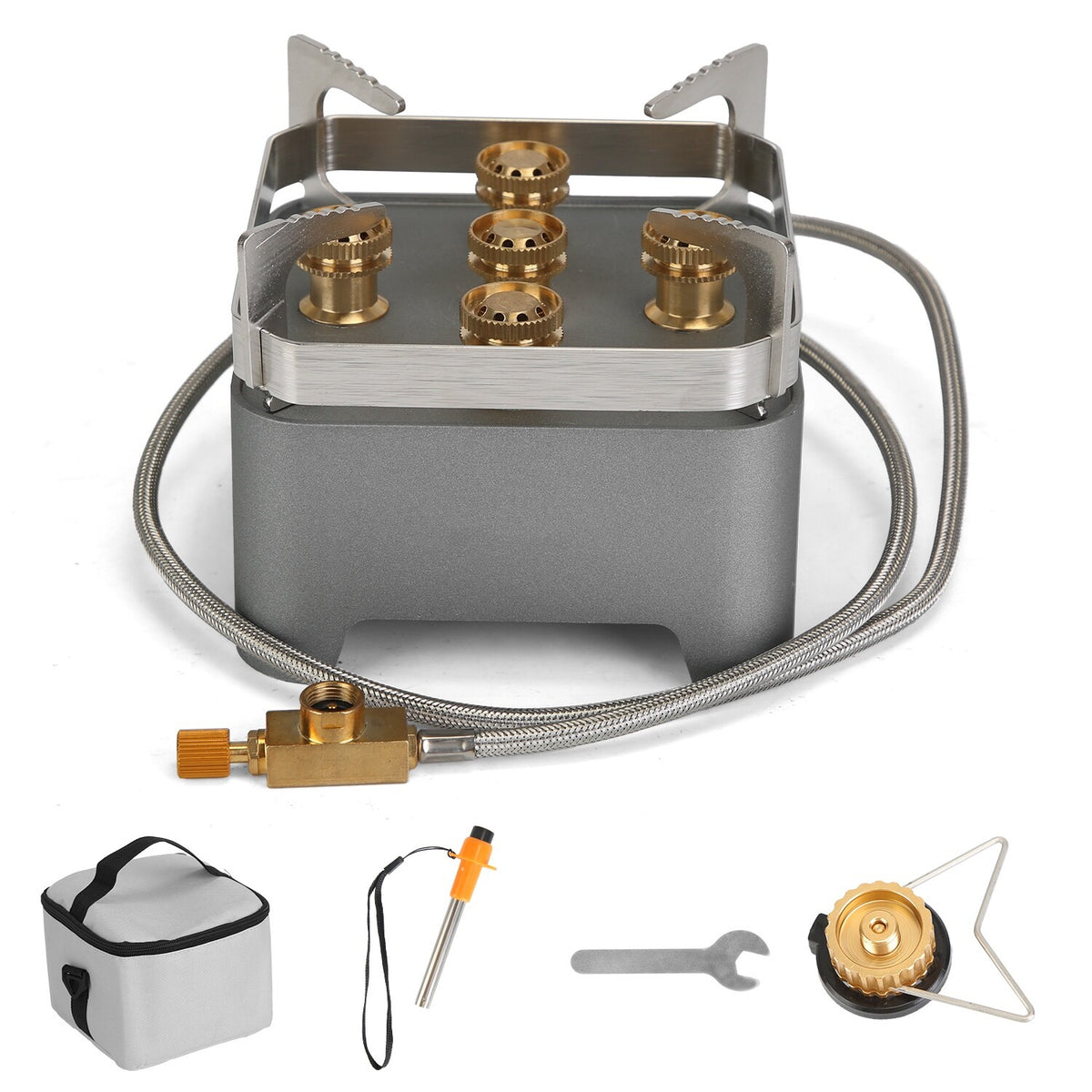 Portable Camping Gas Stove with Carry Bag 12000W Backpacking Cooker