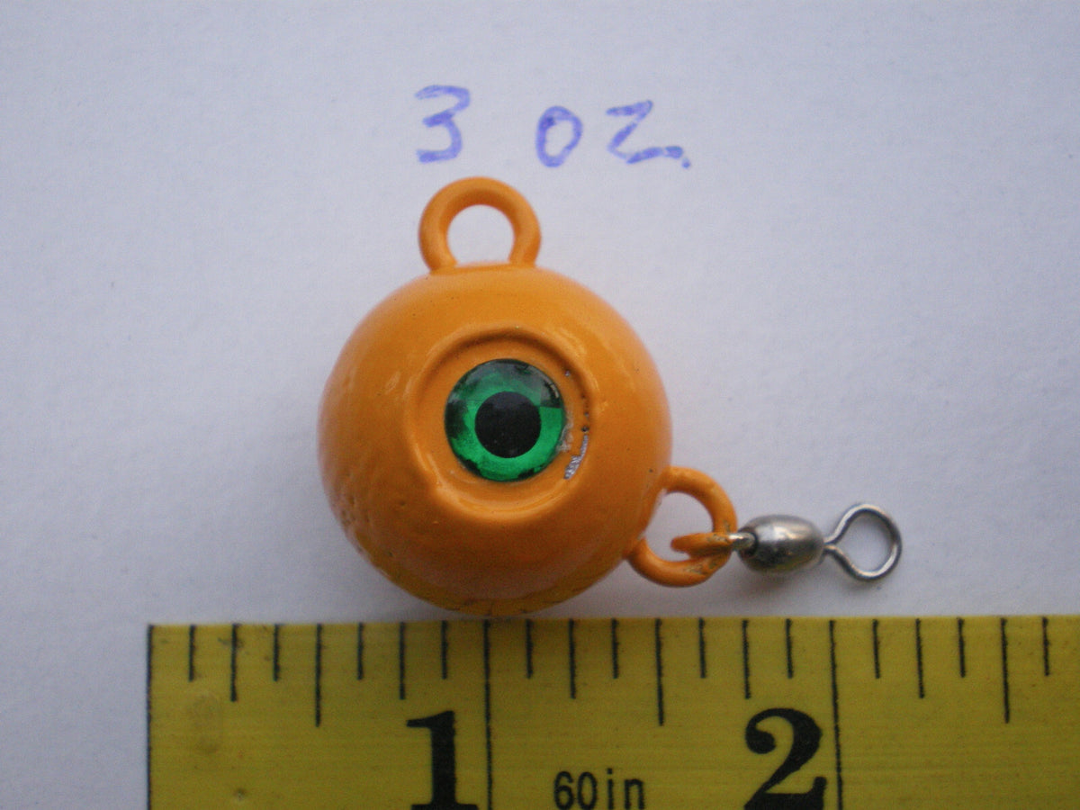 15 Pack Fishing Jig Heads with Swivel & Color Options - 3 oz