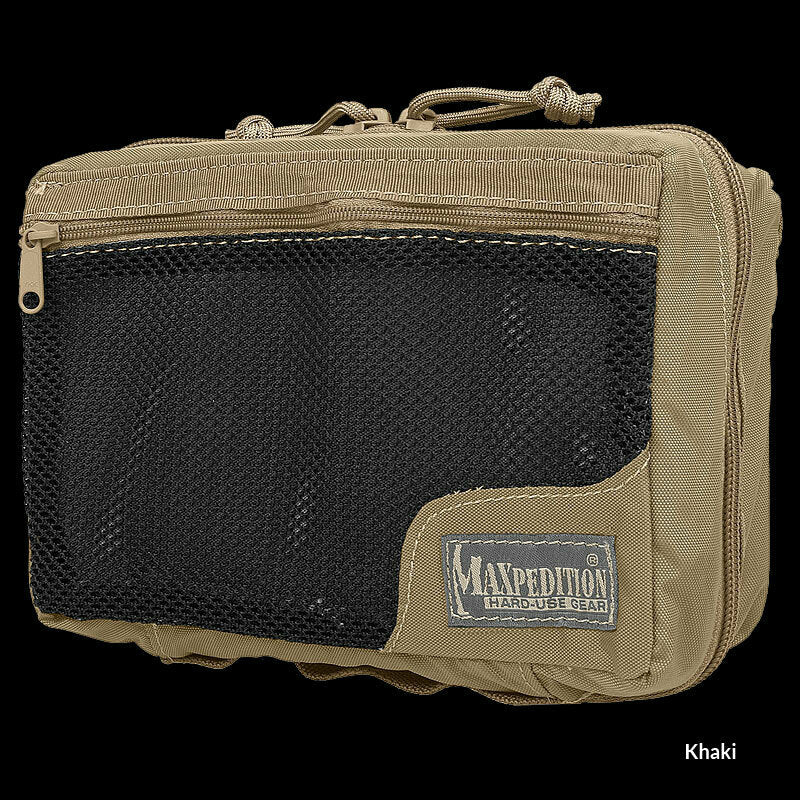 Maxpedition Khaki Nylon First Aid Pouch with Mesh Organizer - Compact Medical Kit