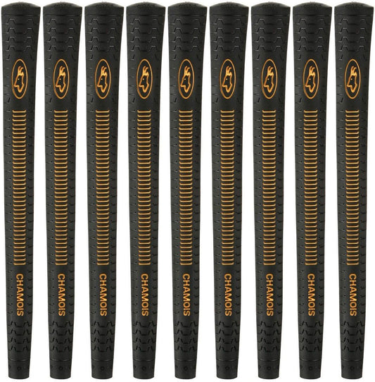Golf Club Grips Set of 9 Jumbo Black Chamois Comfort & Control