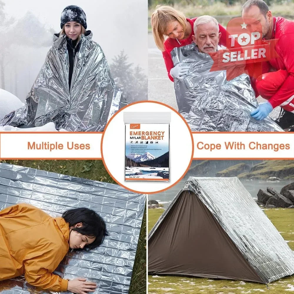 Emergency Mylar Thermal Blankets 4-Pack - Insulation & Survival Gear