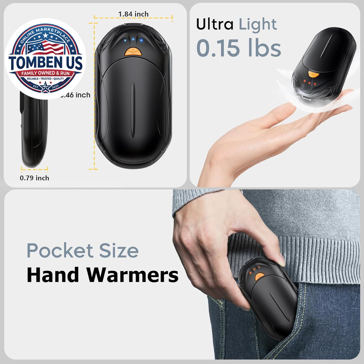 Rechargeable Hand Warmers Set - AI Smart Chips, 20H Long-Lasting Safe Heat, Portable Pocket Heaters for Outdoor & Winter