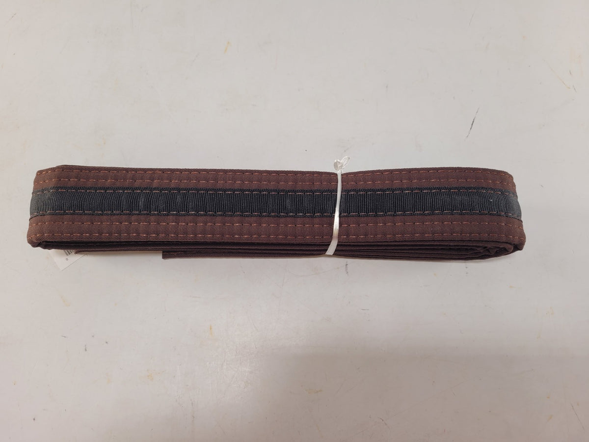 Martial Arts Double Wrap Belt Brown with Black Stripe Size 0