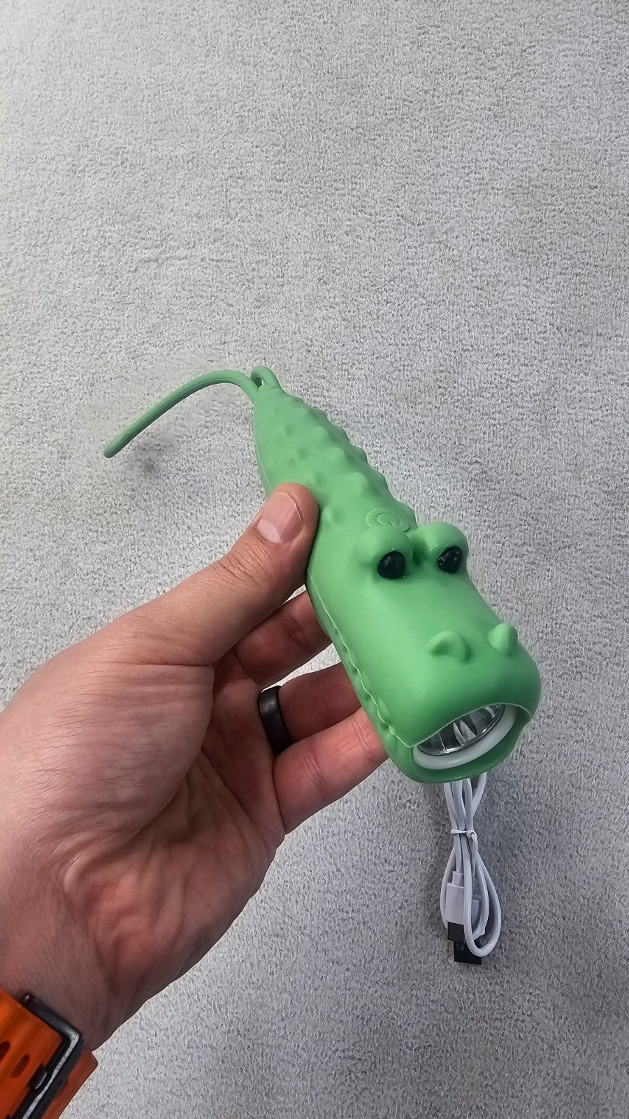 Kids Silicone Crocodile Flashlight Rechargeable USB-C Camping Light