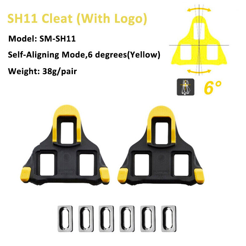 SPD-SL Road Bike Cleats with 6 Degree Float - Shimano Replacement Pedal Set