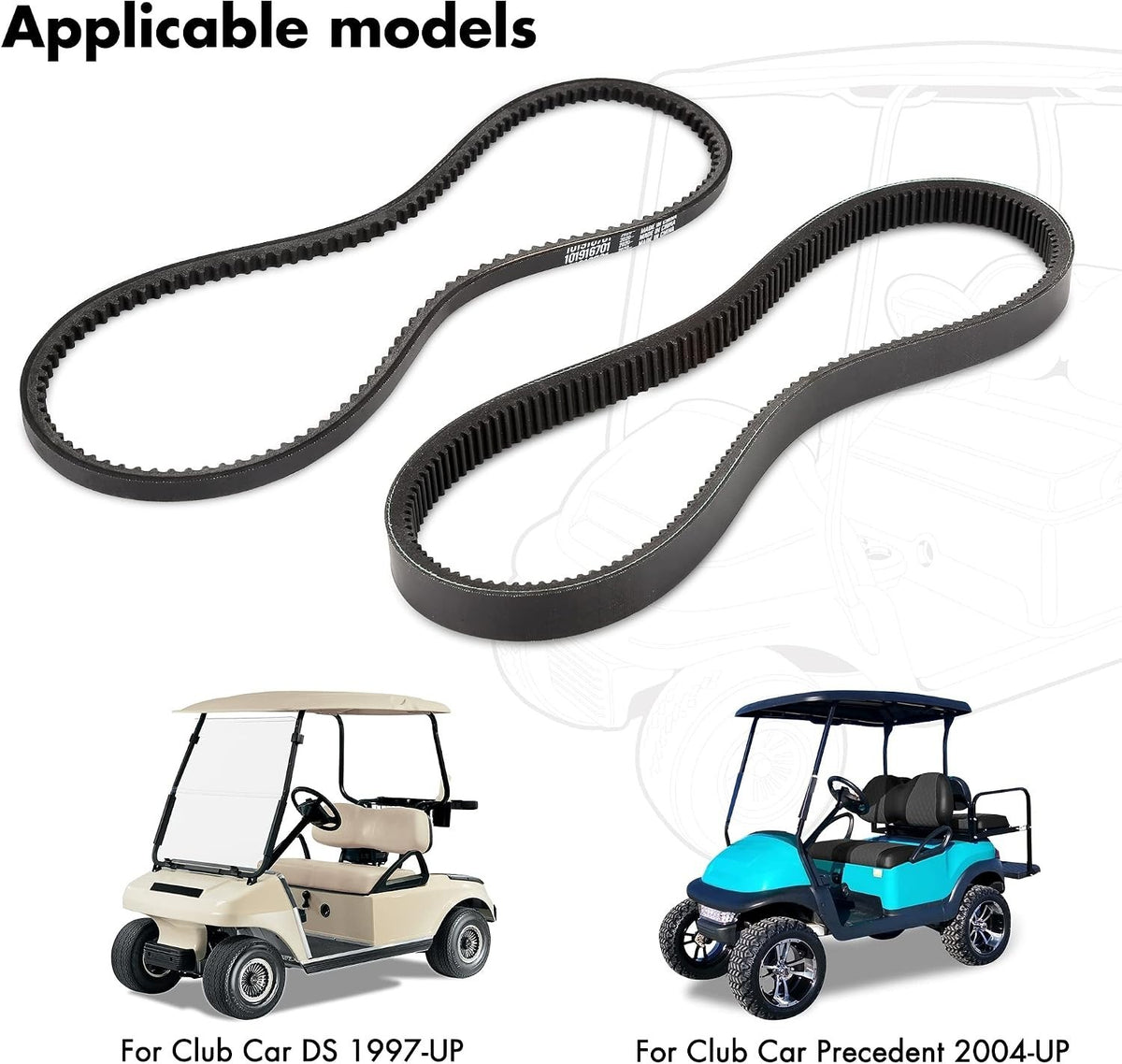 Golf Cart Clutch Drive Belt & Starter Belt Kit for Club Car DS & Precedent
