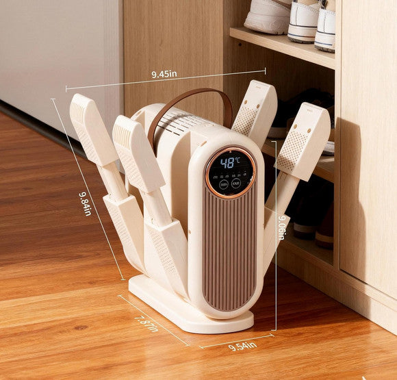 Portable Shoe Dryer with 4 Tubes and Timer for Boots Gloves Deodorizing