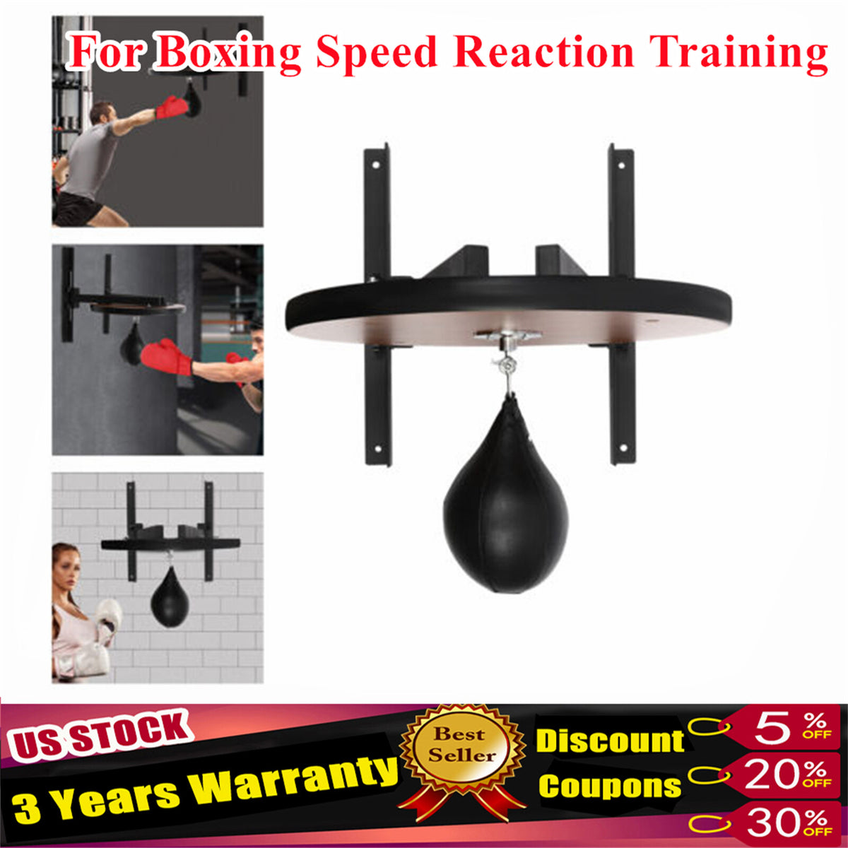 Wall Mounted Speed Bag Platform for Boxing Training Adjustable Height with Pump