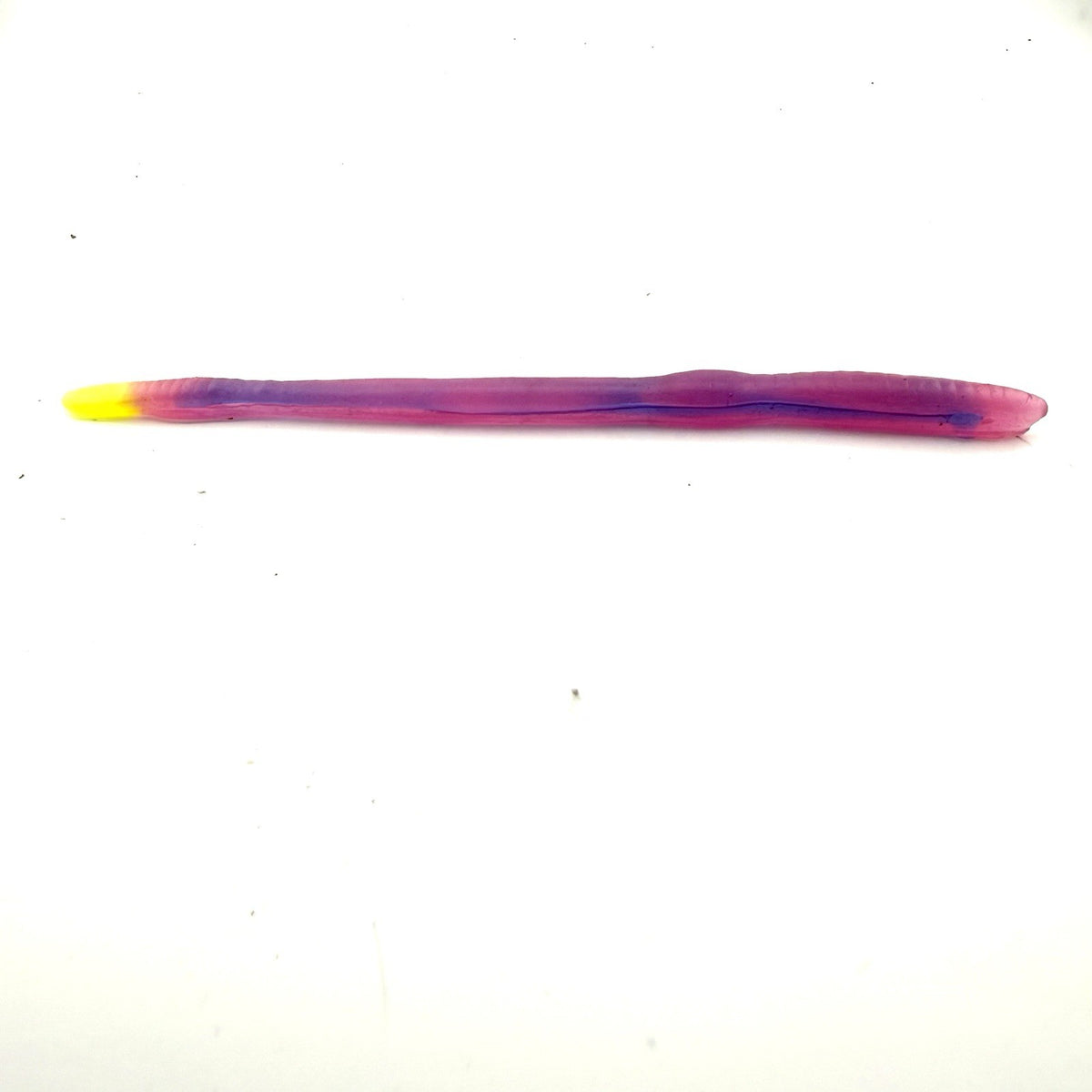15 Hand Poured Finesse Soft Plastic Worms in Morning Dawn Color - Bass Fishing Baits
