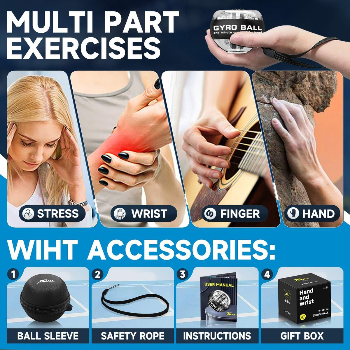 Torque Ball Hand Exerciser - Grip Strength Trainer for Forearm