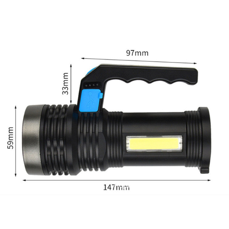 High Lumen Rechargeable LED Tactical Flashlight with 500m Beam, Waterproof