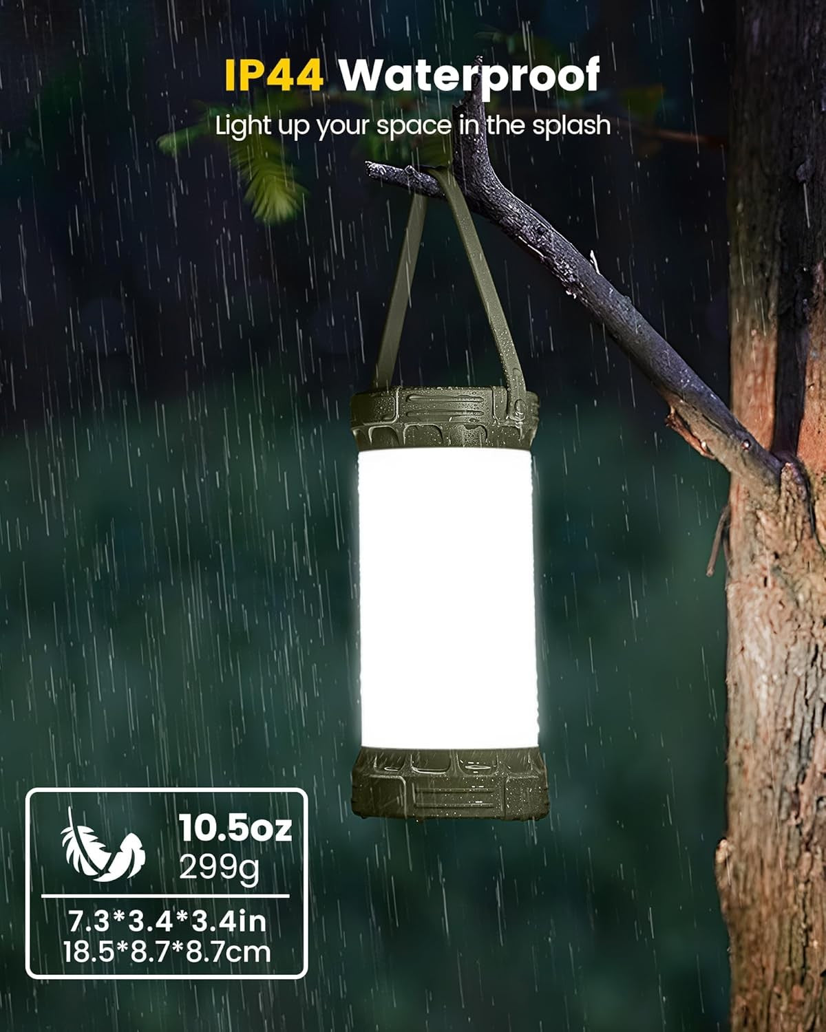 Rechargeable Camping Lantern 135 LEDs, 200H Brightness, USB-C