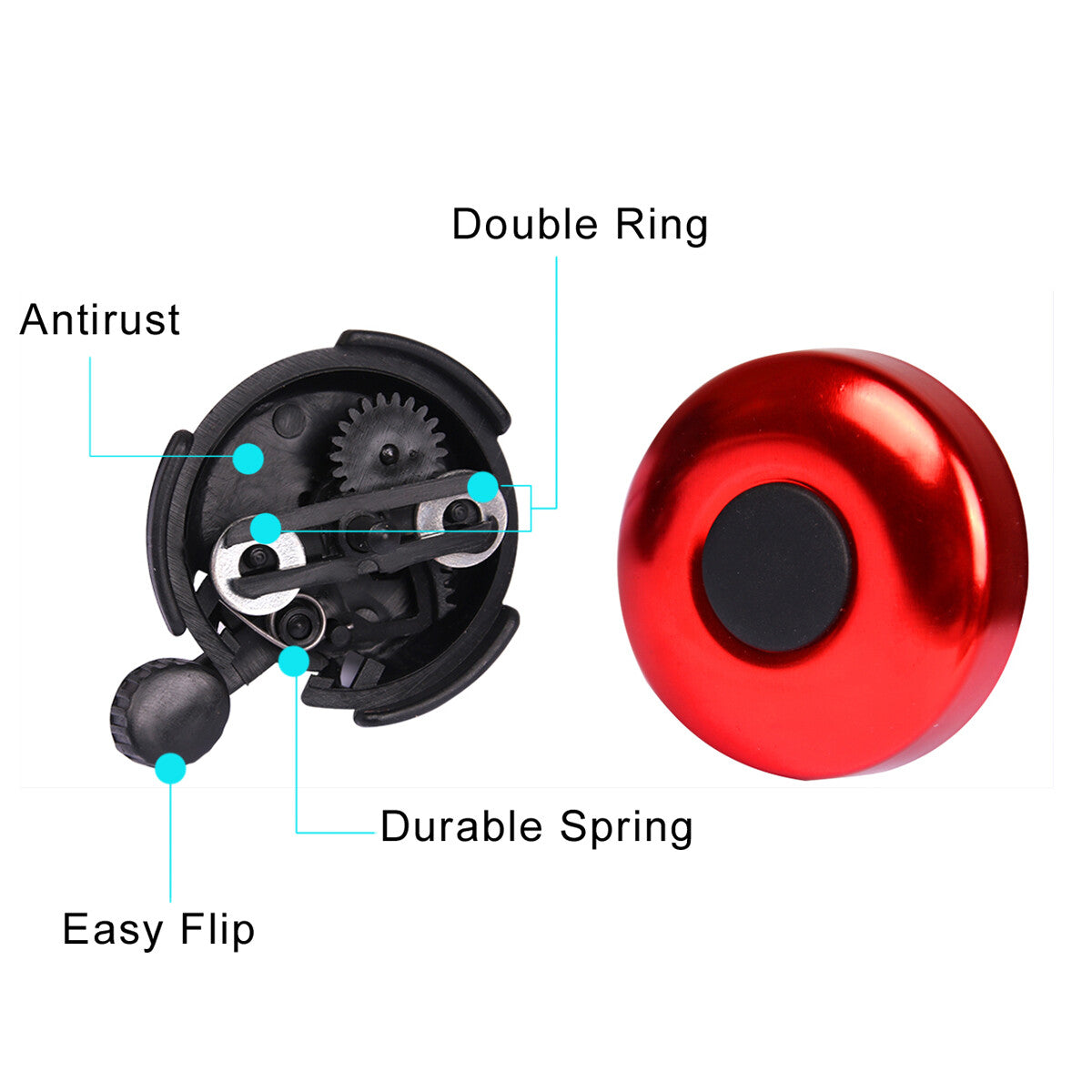 Metal Bicycle Handlebar Bell Horn Loud Ring Safety Cycling Accessory