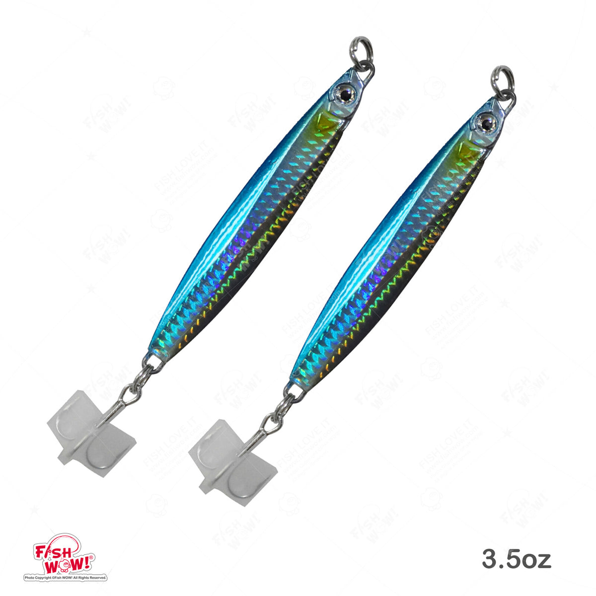 Fishing Jig 3.5oz Vertical Bait Lure with Treble Hooks - Saltwater & Freshwater