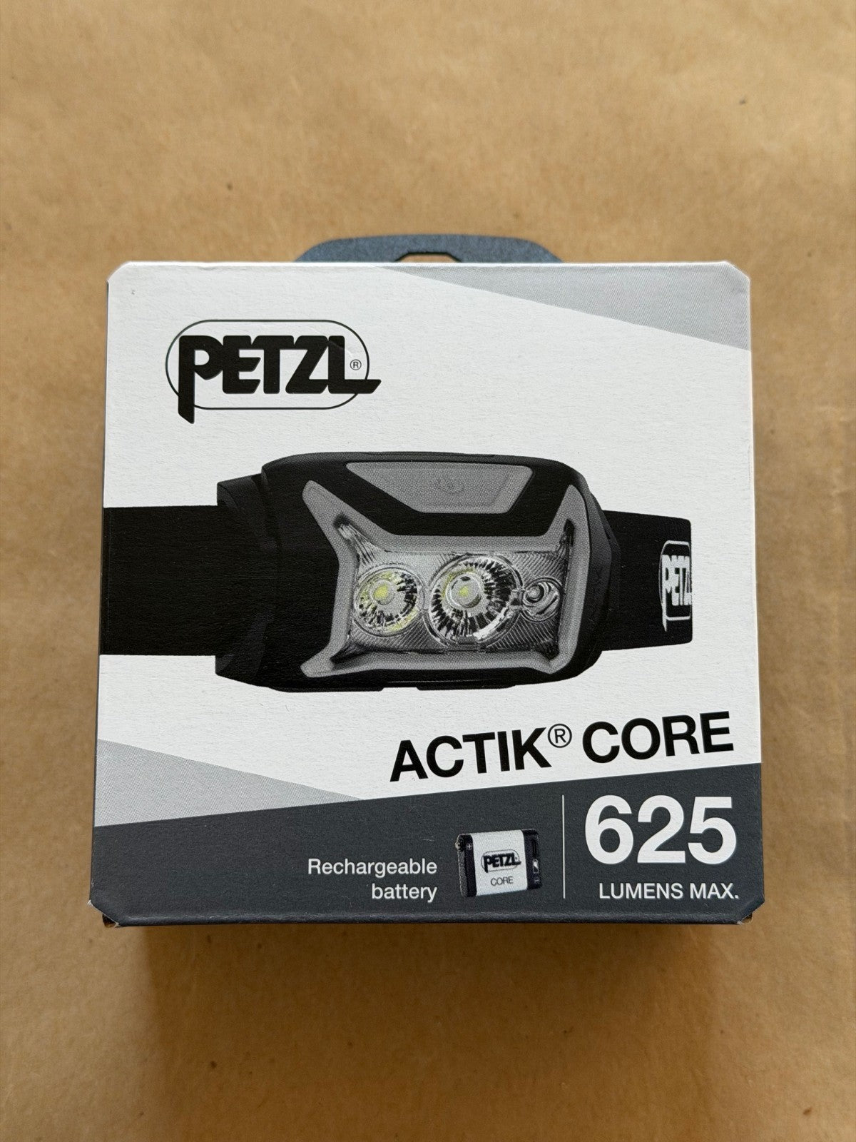 Petzl Actik Core 625 Lumens Rechargeable Headlamp - Black, Waterproof