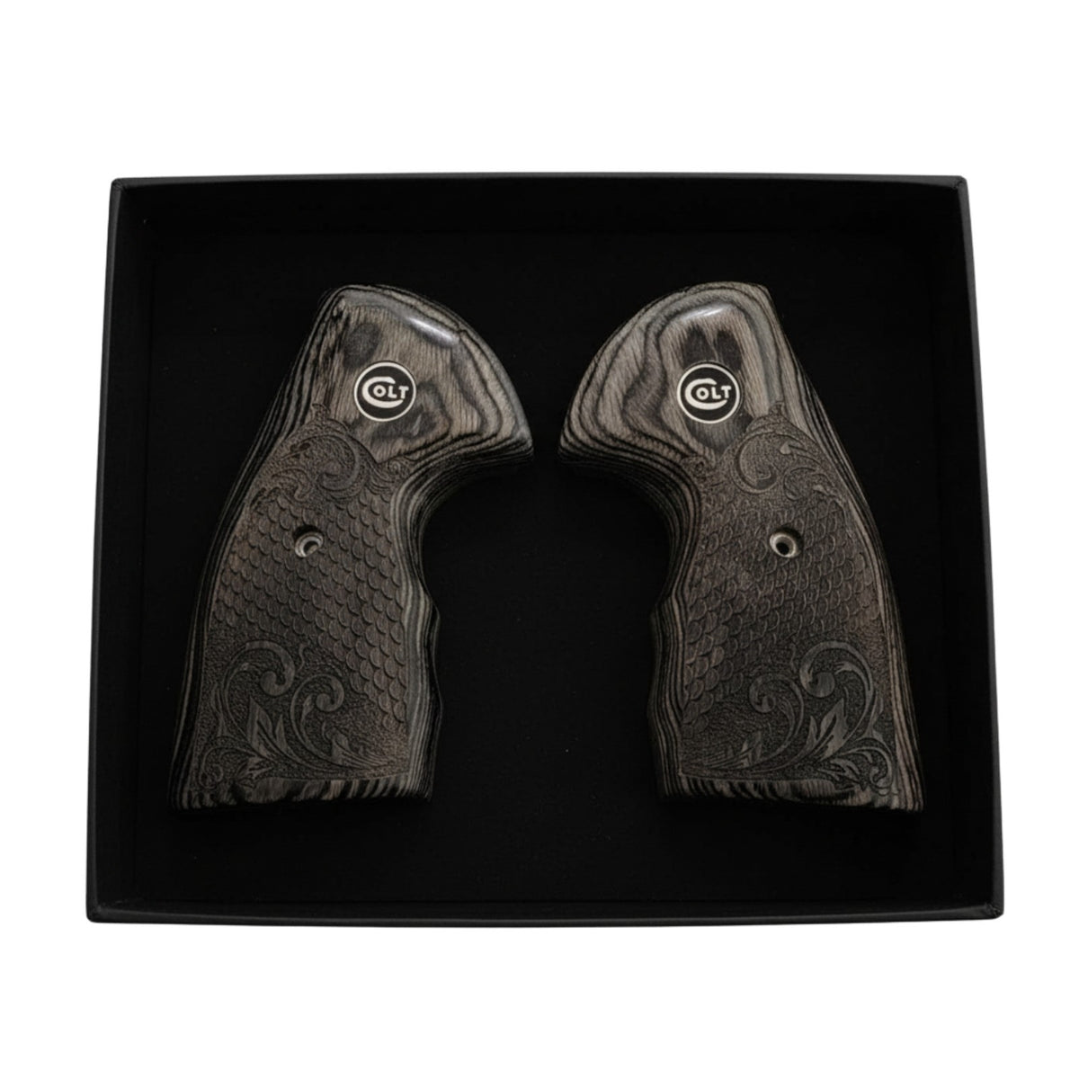 Premium Colt Python Black Rosewood Scroll Grips for 2020+ Models