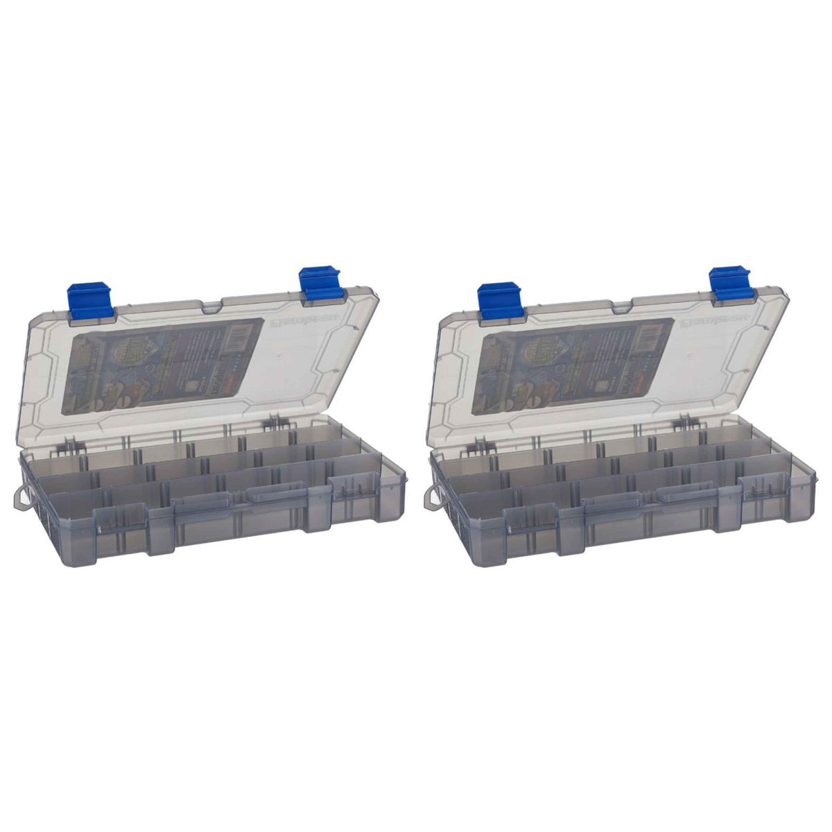 Fishing Tackle Box Set - 2 Pack, 11-Inch Plastic Bait Storage Organizers
