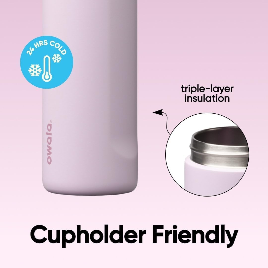 Insulated Stainless Steel Water Bottle 24oz with Locking Lid - Lilac