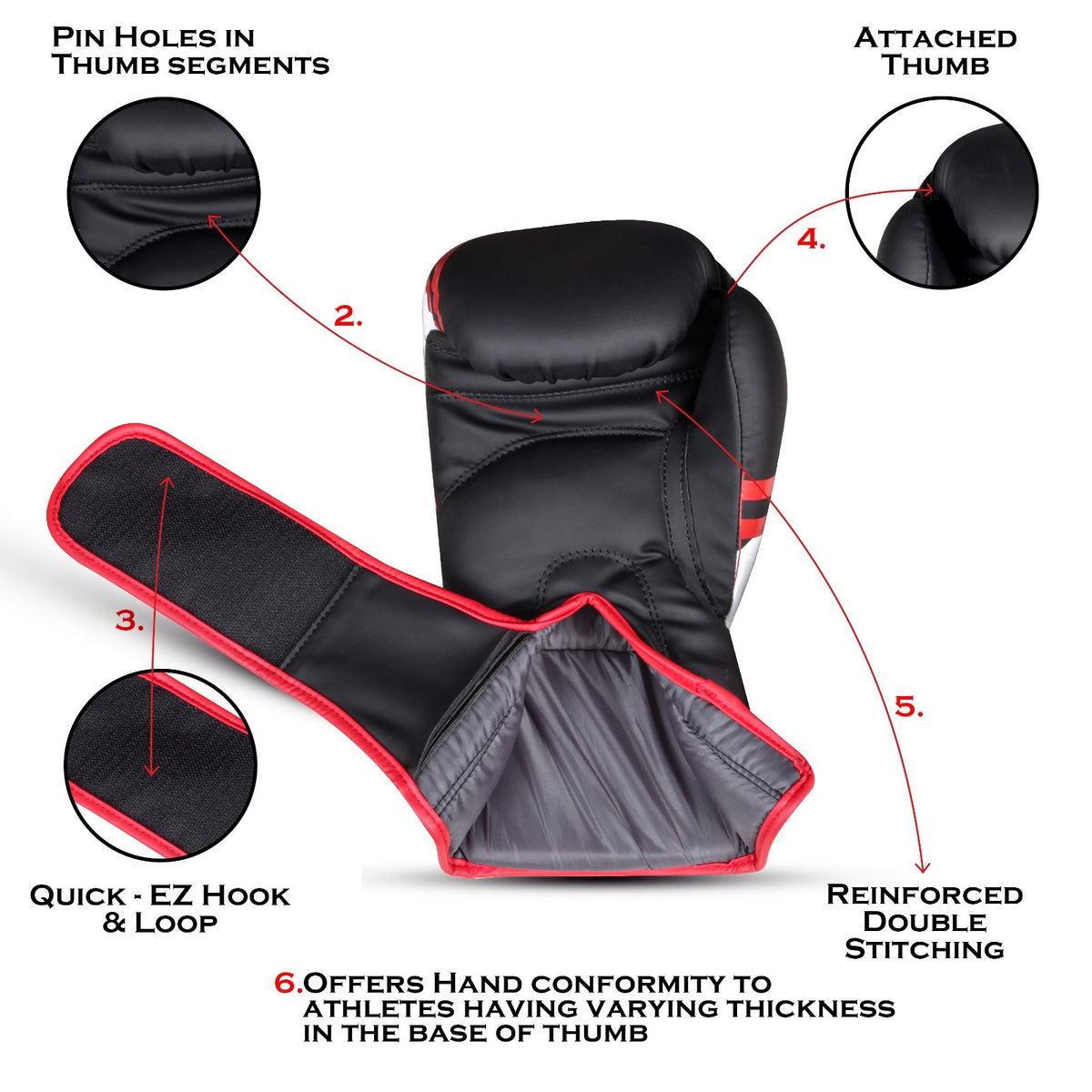 Unisex Boxing Gloves for Men & Women - Muay Thai, Kickboxing, MMA, Faux Leather