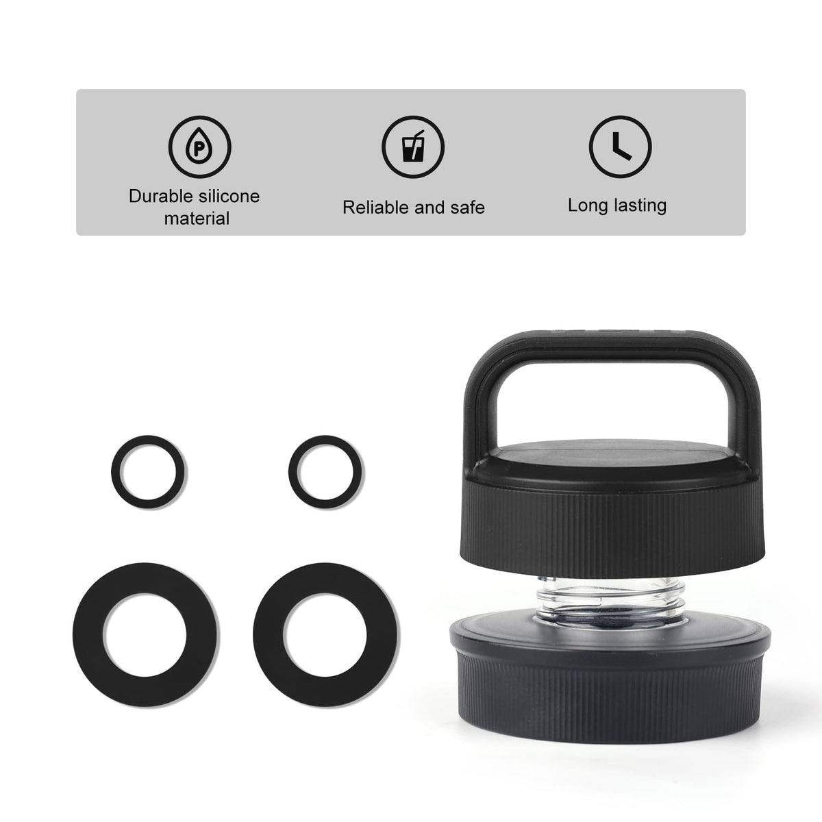 Silicone Gasket Replacement for YETI Yonder Water Bottles 4 Pack