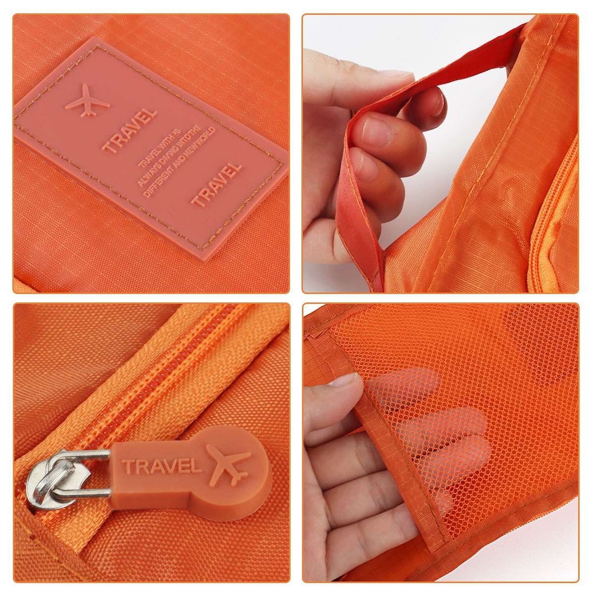Travel Waterproof Shoe Storage Bag with Mesh Pocket and Zipper Closure
