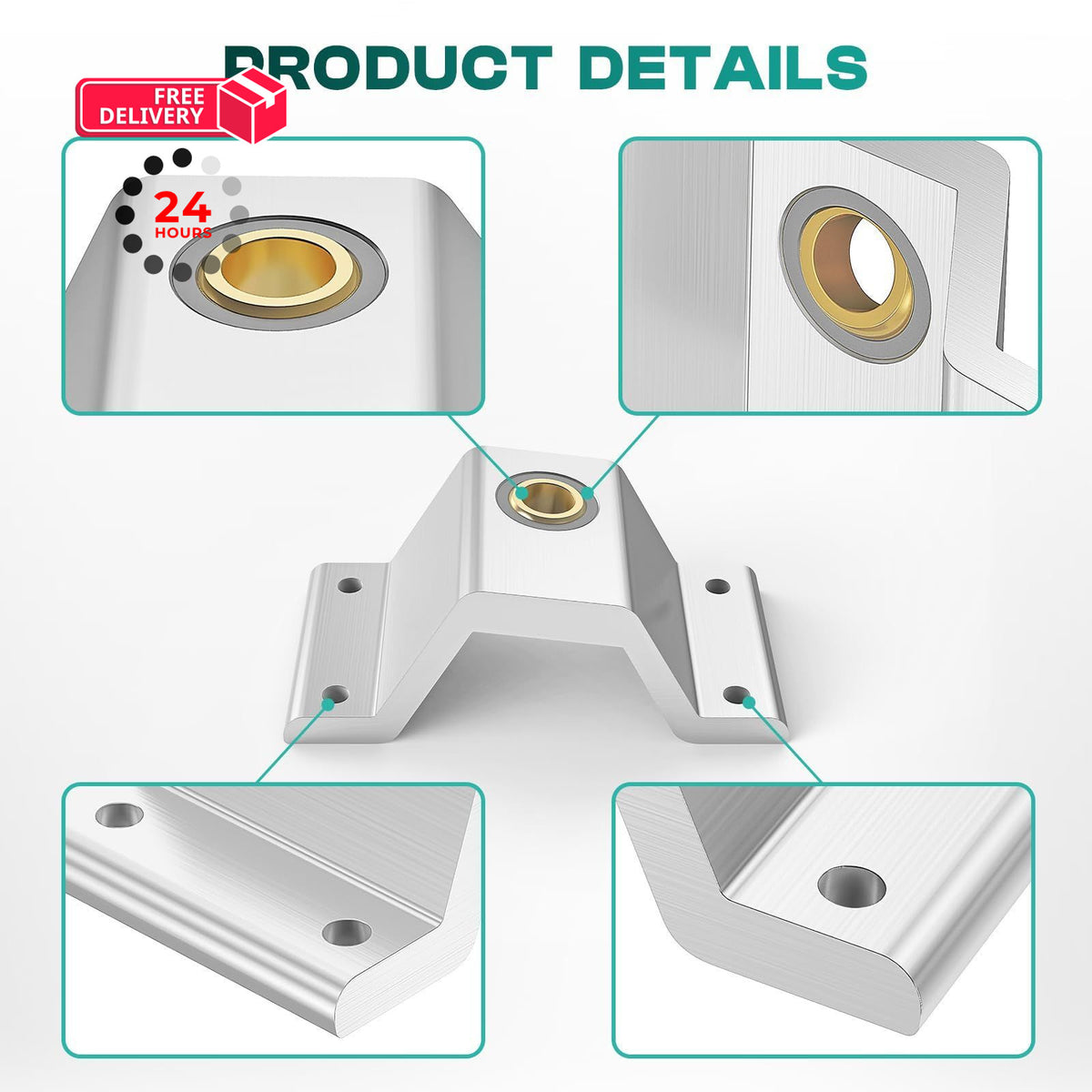 Golf Cart Accelerator Bearing Brackets for Club Car DS - Silver