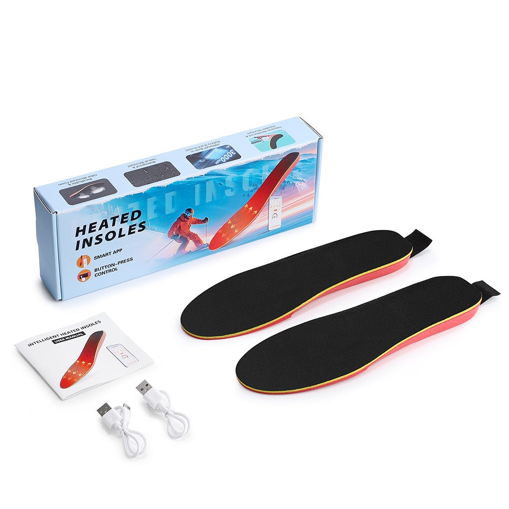 USB Rechargeable Heated Insoles for Men and Women Foot Warmer with App Control