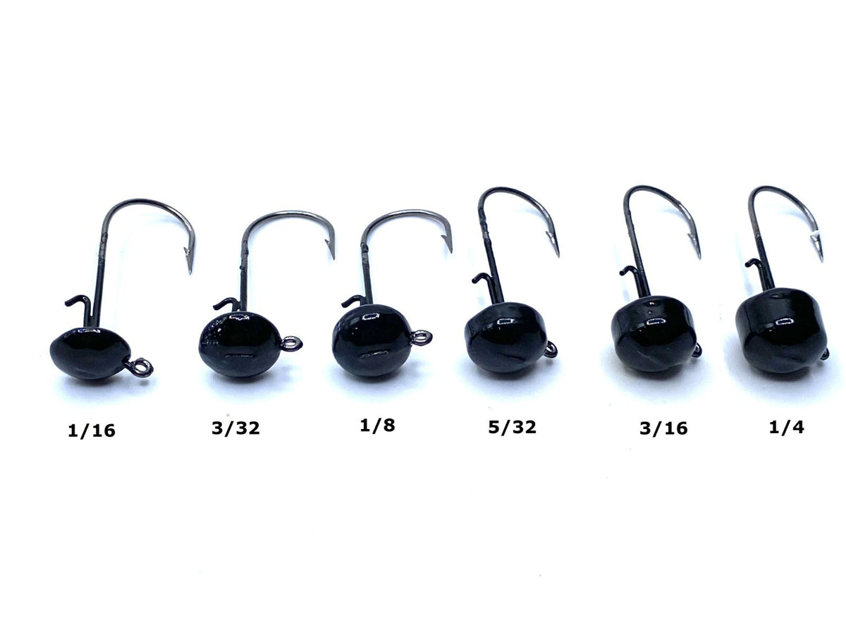 Fishing Jig Heads Toadstool Ned Rig Shroomz Style with Black Nickel Hooks