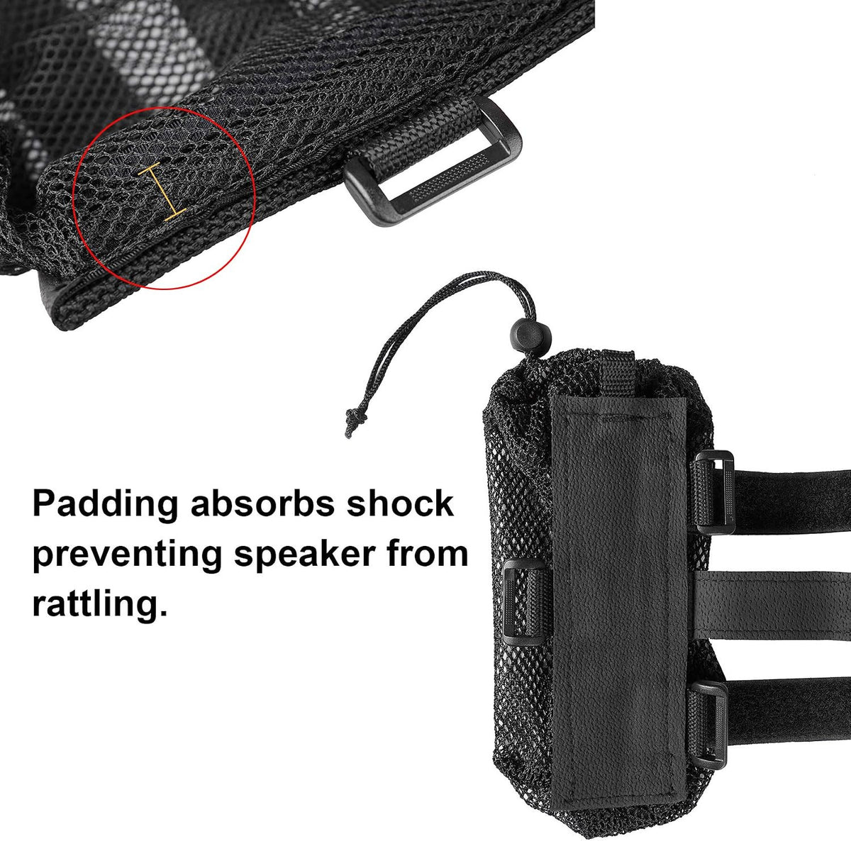 Golf Cart Speaker Mount Holder with Straps for Portable Sound Bars