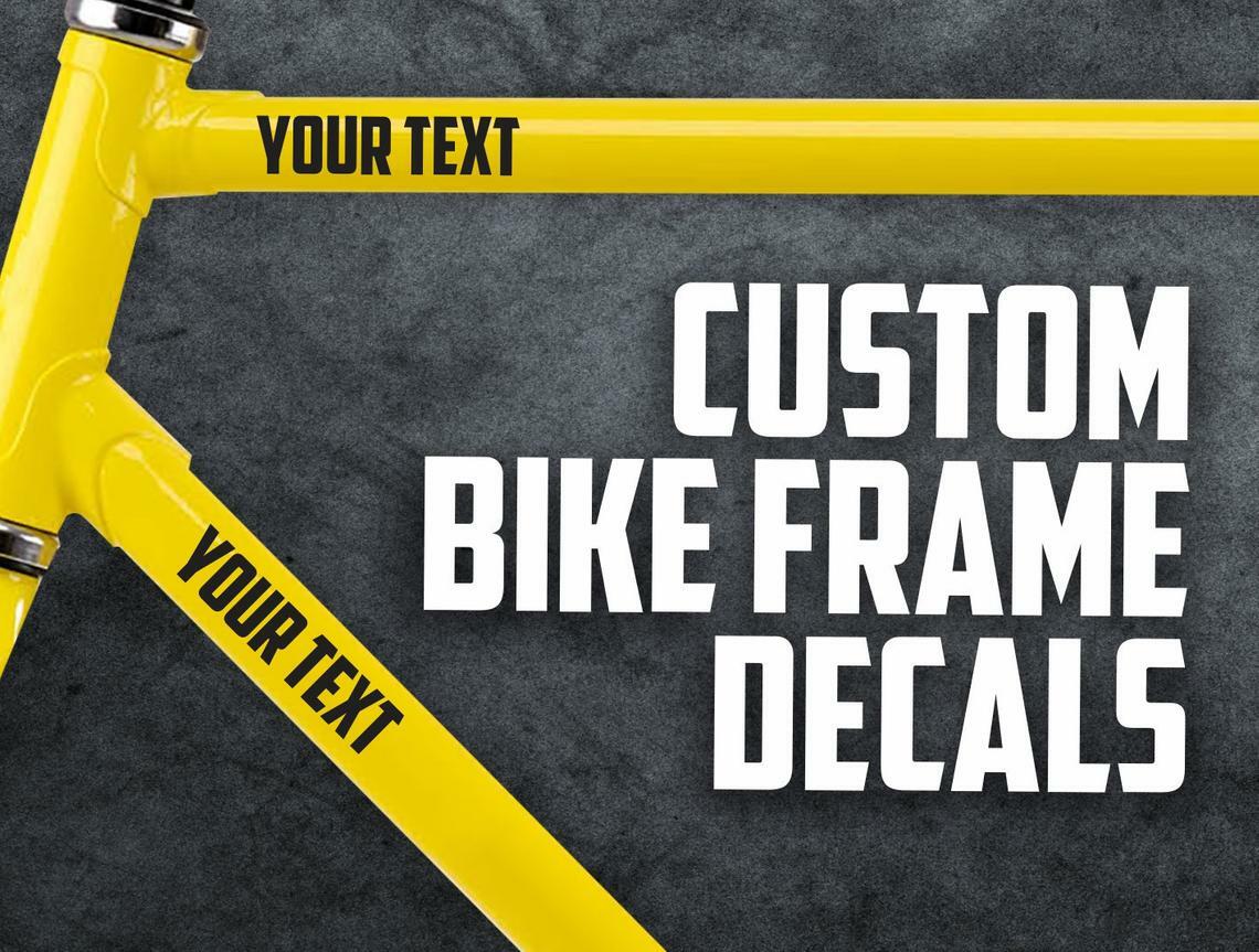 Custom Bike Decals - Personalized Bicycle Frame Stickers - All Colors & Sizes