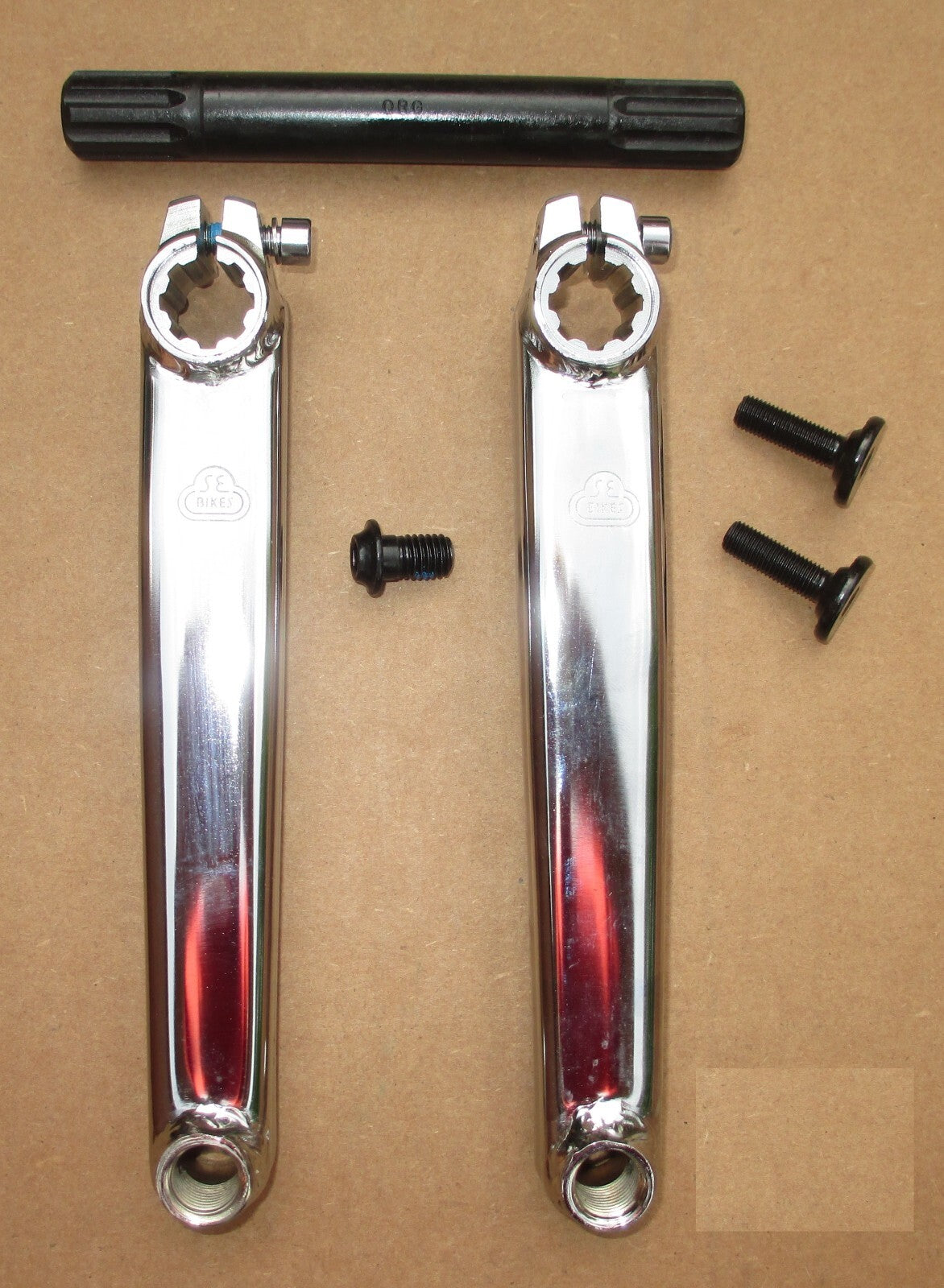 BMX Crankarm Set with 175/180mm Arm Length and 8 Spline BB Axle – Chromoly BMX Parts