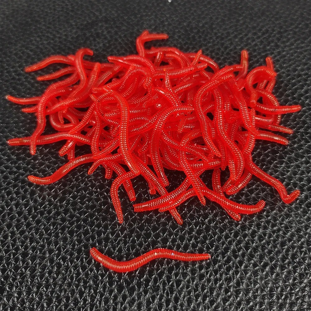 Artificial Soft Plastic Worms for Fishing - 100 Pcs Lifelike Lure Set