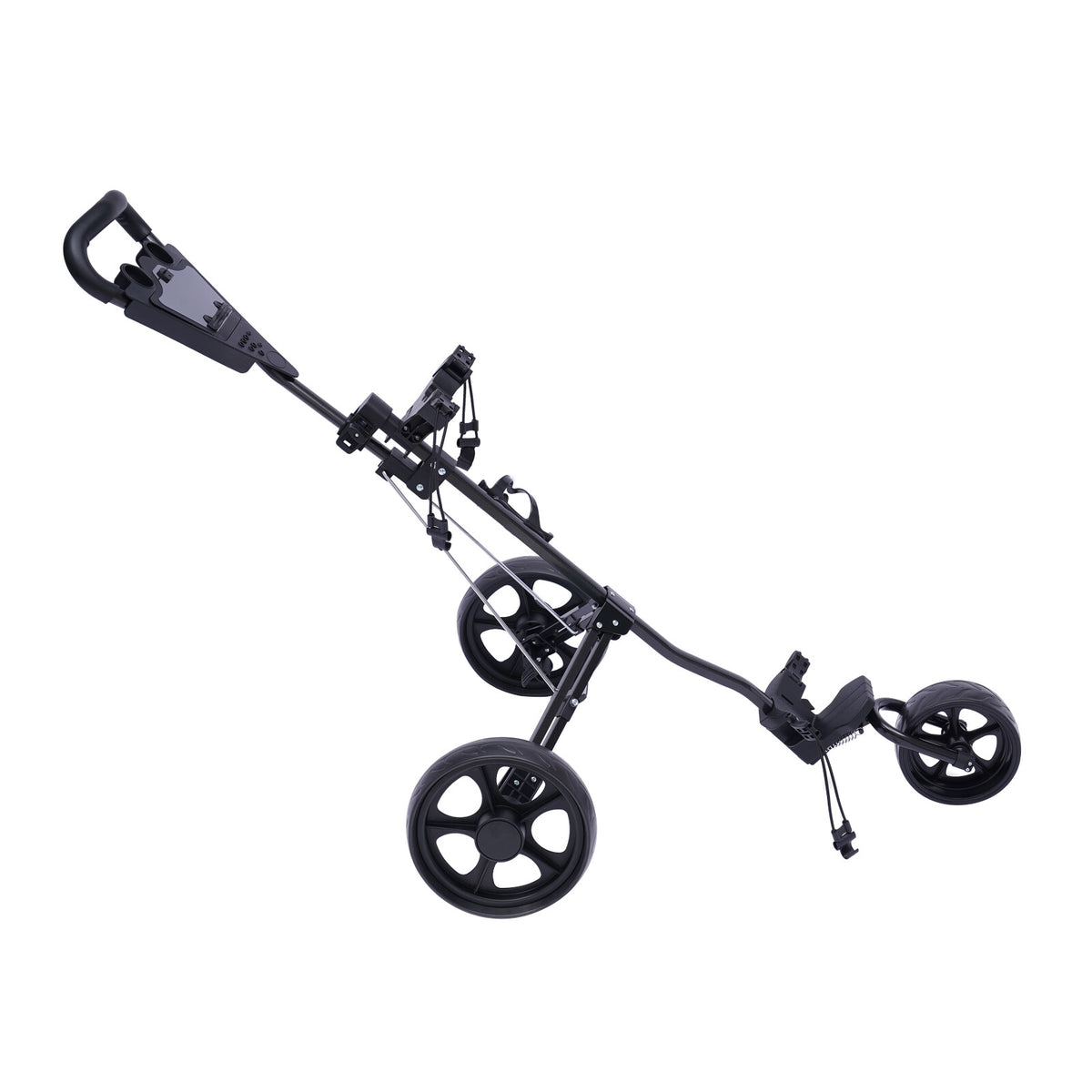 3-Wheel Foldable Golf Push Cart with Foot Brake & Cup Holder