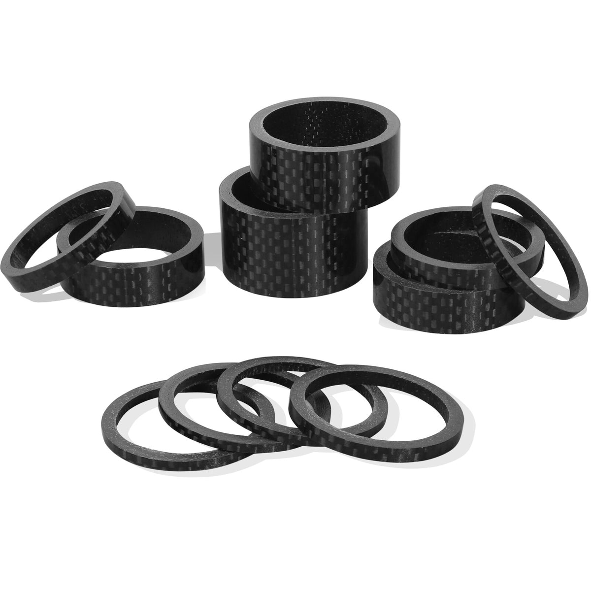 11-Piece Carbon Fiber Headset Spacers Set for 1-1/8" Threadless Bike Forks