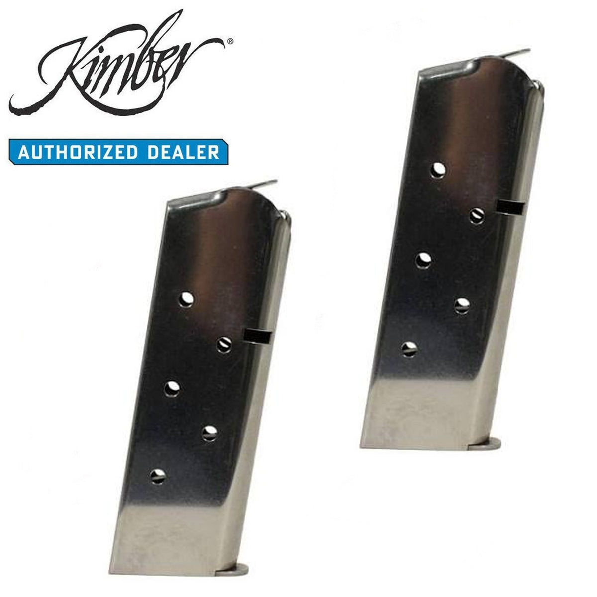Kimber Compact & Ultra .45 ACP OEM 7-Round Stainless Steel Magazines - Lot of 2