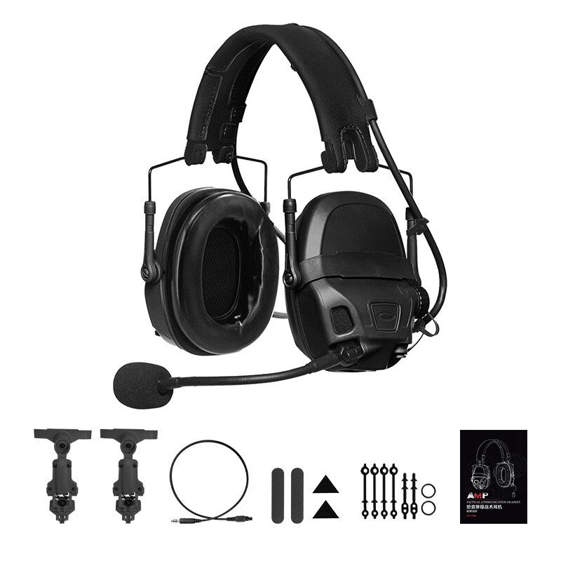 Tactical Noise Reduction Communication Headset with PTT for Helmet Use